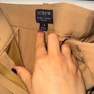 J Crew Ruby crop pants, size 18. Worn once, still in great condition